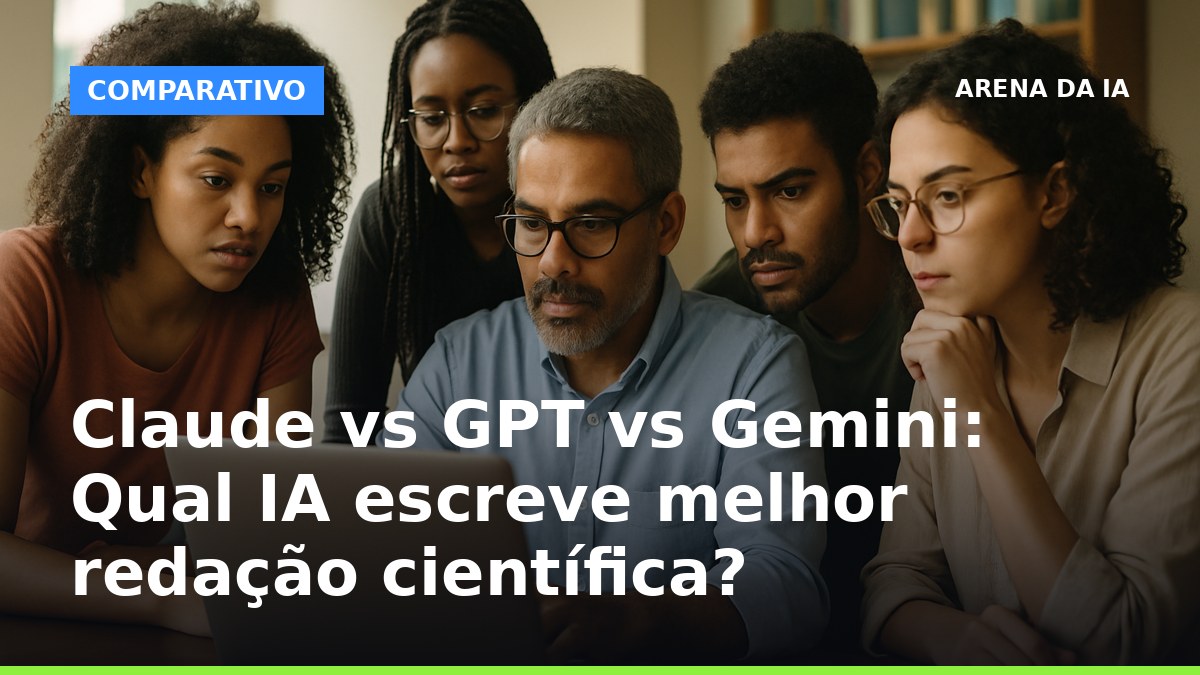 Estudantes brasileiros revisando texto científico gerado por IA em notebook
