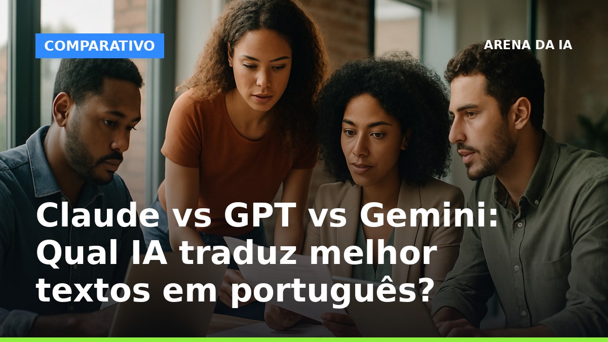 Grupo de profissionais brasileiros testa tradução de textos em IA, comparando Claude, GPT e Gemini no escritório.